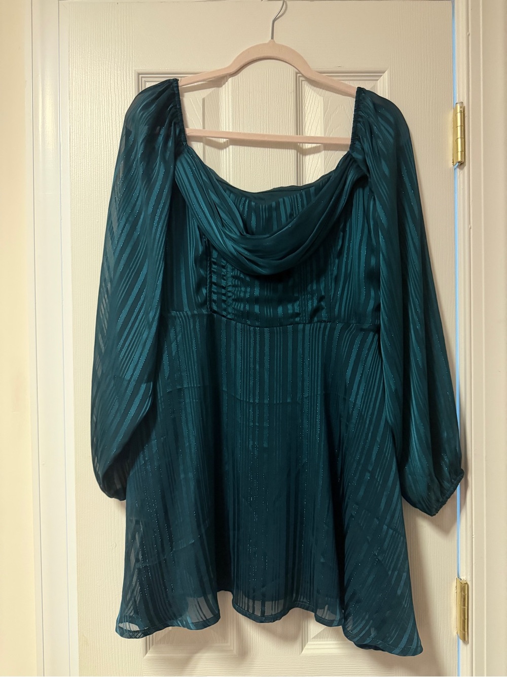 Altar'd State Green Mini Dress with Draped Neckline